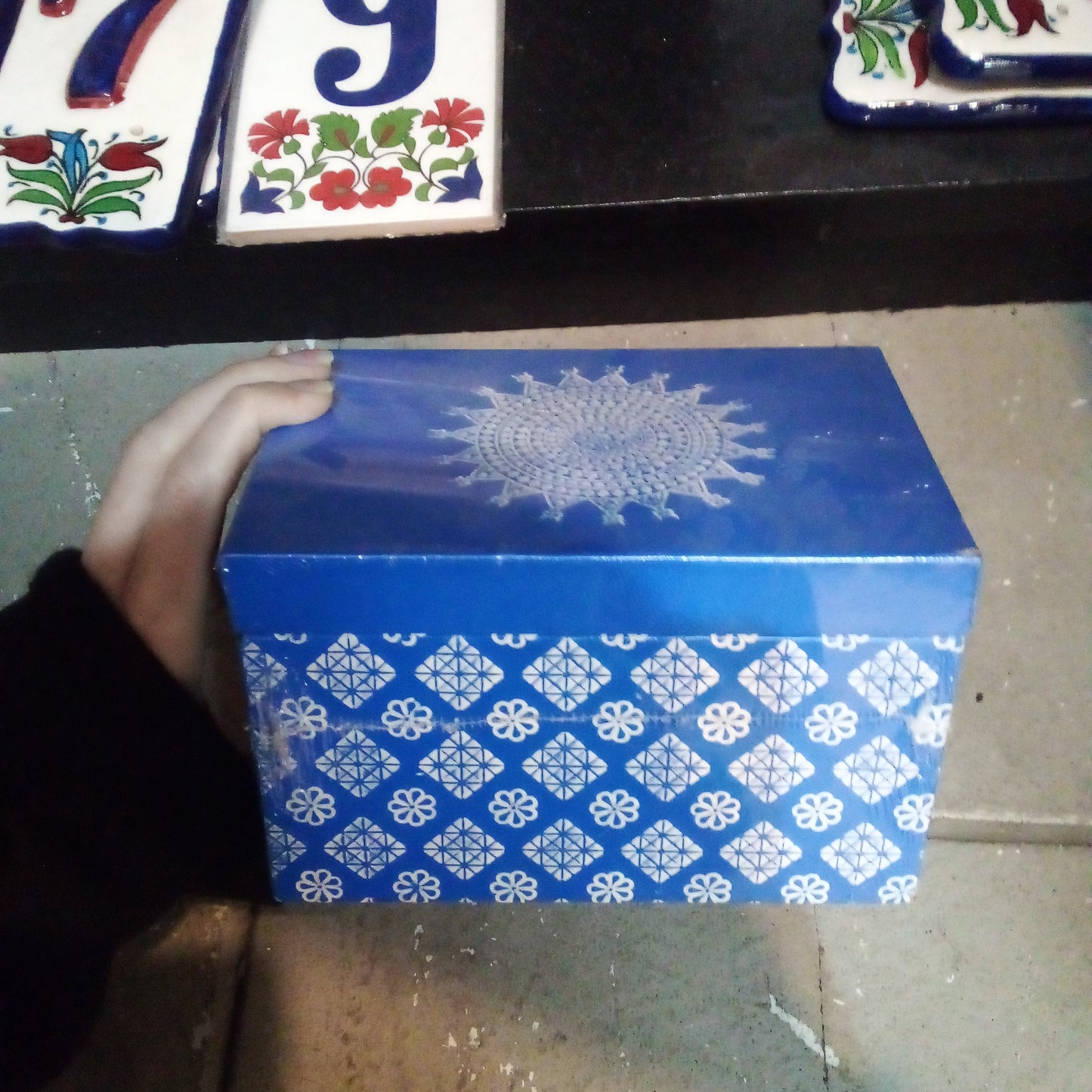 Blue and White lidded box - Lidded Box - Myth