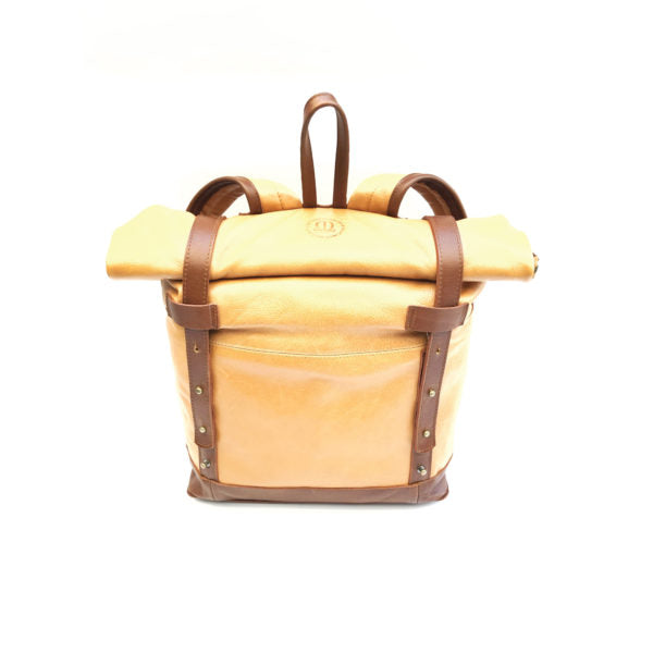 Leather Unisex Backpack - Moroccan Tan & Hazelnut