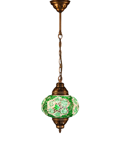 Mosaic Pendant Hanging Lamp Single Globe - Single Chain